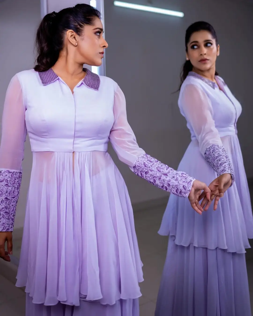 ETV Anchor Rashmi Gautam Photos In Violet Gown